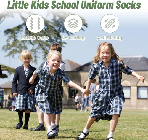 Vista 3 de Zando 3 pares de calcetines altos hasta la rodilla de algodón para uniforme escolar niños calcetines de fútbol al aire libre tubo largo 3-14 años