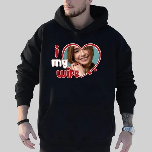 Vista 4 de LASFOUR Camiseta de rap Bootleg personalizada, I Love My Wife Shirts para hombres, camisa gráfica vintage con caras en ellas personalizadas
