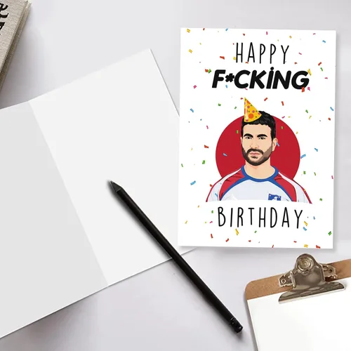 Vista 3 de BENNLOOS Divertidas tarjetas de cumpleaños de Roy Kent, regalos para él y ella Birthday Celebration, Soccer Comedy Inspired Design, Premium 8 x