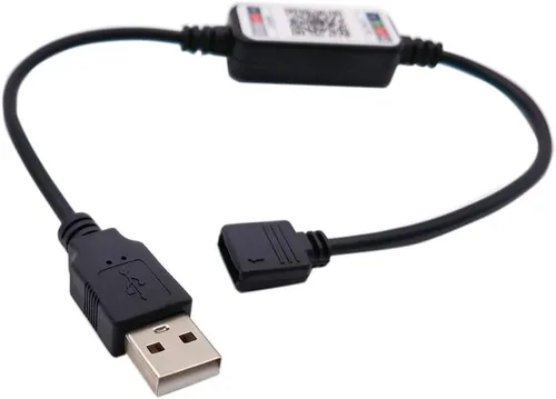 Vista 3 de Mini tira de luz LED RGB controlador inalámbrico Bluetooth dimmer para control USB 5V DC 12V 24V música 5050 cinta colorida (USB 5V)
