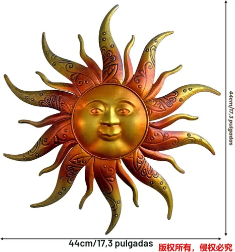 Vista 5 de Decoración de metal para pared, 17.3 pulgadas, decoración rústica retro de metal colgante para interiores y exteriores, regalo para mamá, papá