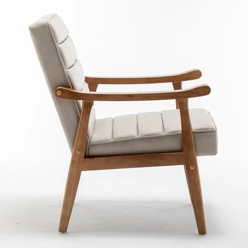 Vista 3 de Container Furniture Direct Silla decorativa moderna de mediados de siglo con diseño de sillón de marco abierto, amortiguación de espuma de felpa