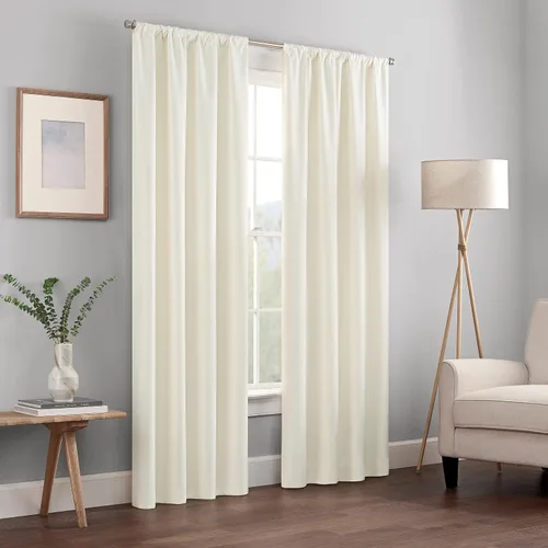 Vista 42 de ECLIPSE Kendall - Cortina térmica opaca moderna con bolsillo para cortinero, para dormitorio o sala de estar (1 panel), 42 x 54 pulgadas, alcachofa