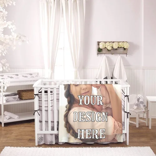 Vista 4 de Adaptor Manta personalizada para bebés, niñas y niños con nombre, mantas personalizadas para niños, manta de bebé personalizada con nombre de foto