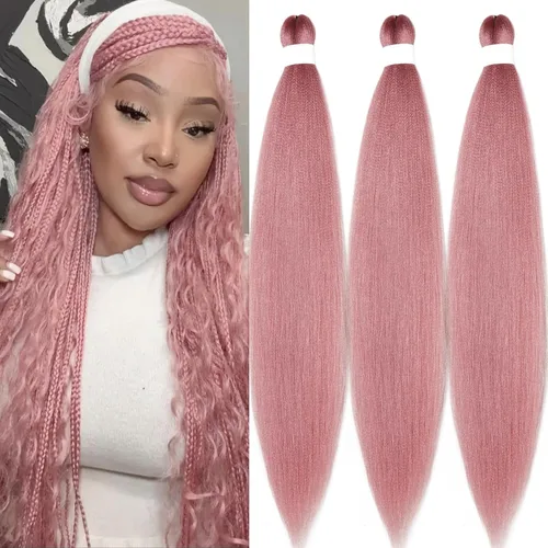 Vista 31 de Pelo trenzado corto 1B negro preestirado Extensiones de pelo trenzado para niños para trenzas de caja sin nudos, pelo trenzado preestirado de 16