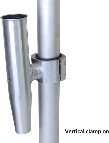 Vista 3 de Soporte de varilla de aluminio con abrazadera única en ajuste 1.5 ", 1.875 ", 2 "pulgadas horizontal o vertical Torre de barco de pesca/poste