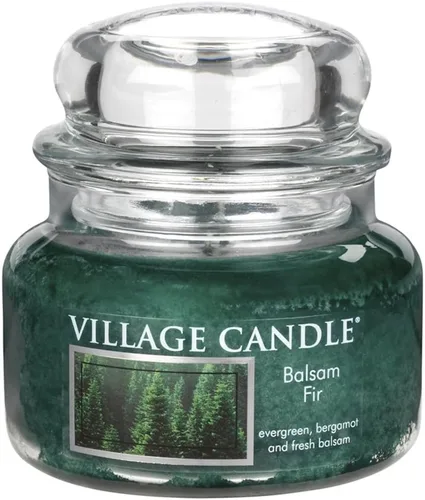 Vista 4 de Village Candle Vela perfumada en tarro de boticario de cristal grande de árbol de Navidad, (26 onzas), color verde