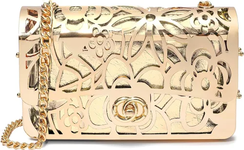 Vista 15 de CARIEDO Bolso Elegante de Noche para Mujer, Elegante Bolso de Mano de Terciopelo Exquisito, Bolso de Metal Hueco, para Promesa, Boda, Fiesta