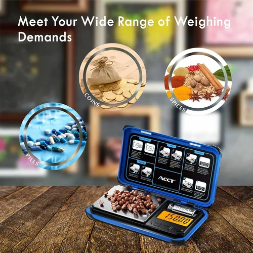 Vista 6 de Báscula de bolsillo de precisión, 200 gx0.0.04 oz escala de gramos de joyería Báscula digital para alimentos con pantalla LCD, conversiones de 6