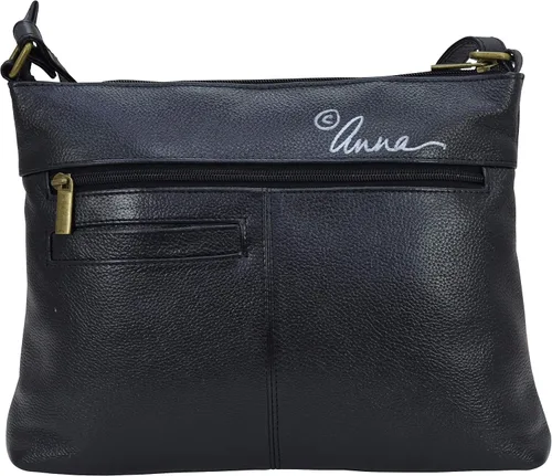 Vista 14 de Anna by Anuschka Women's Genuine Leather Medium Crossbody with External Zipper Pocket