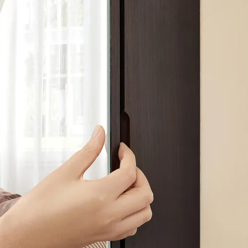 Vista 8 de SONGMICS Gabinete colgante de joyería, gabinete de pared con luces interiores LED, organizador de joyas montado en la puerta, espejo de cuerpo