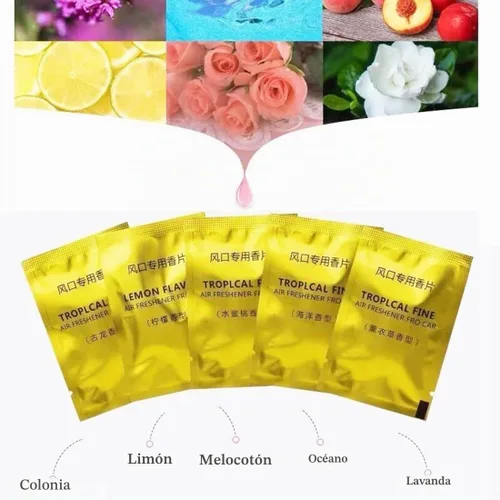 Vista 4 de Tableta de aromaterapia para coche, ambientador de clip de ventilación de coche de algodón aroma, 5 unidades 5 piezas de algodón aromático
