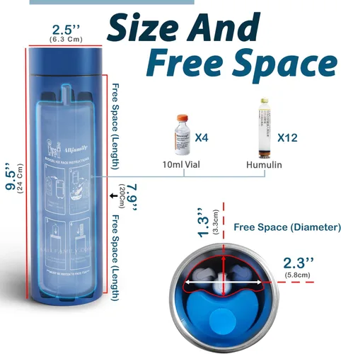Vista 4 de 4ALLFAMILY Estuche de viaje Nomad Insulin Cooler – Estuche de viaje con enfriador de insulina no eléctrico de 48H aprobado por la TSA con diseño
