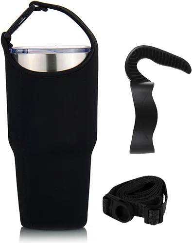 Vista 10 de Paquete de 2 soportes para vasos, funda de neopreno con correa, bolsa de 30 onzas para YETI, Rtic, Atlin, Ozark Trail, Rambler