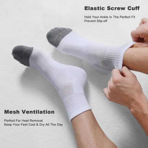 Vista 4 de CS CELERSPORT Paquete de 6 calcetines tobilleros para hombre con cojín para correr