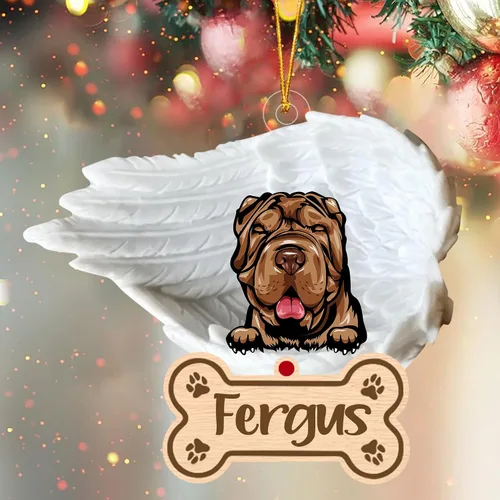 Vista 39 de Adorno de perro afgano de 1 ángel, adorno acrílico 2D personalizado conmemorativo para perros, regalo por pérdida de mascotas, regalo