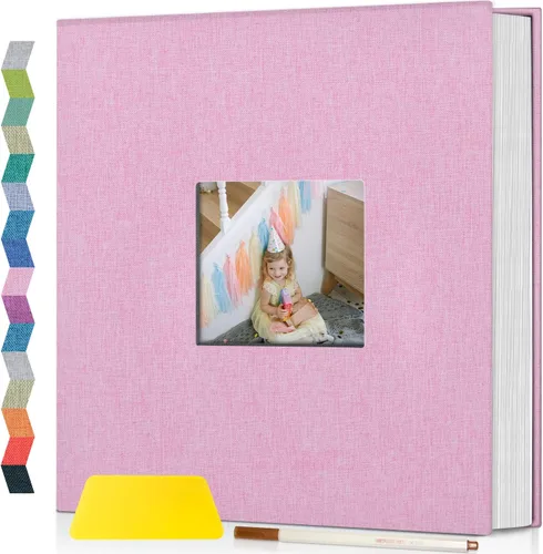 Vista 11 de popotop Álbum de fotos autoadhesivo con ventana de visualización de imágenes, kit de suministros de bricolaje para álbum de recortes de 40 páginas