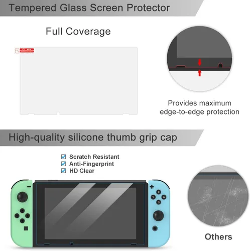 Vista 3 de Paquete de accesorios para interruptor kits de protección esencial 26 en 1 con funda de transporte protector de pantalla estuche de almacenamiento