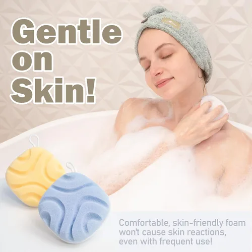 Vista 5 de myHomeBody Esponjas de lavado facial, limpiador facial para limpieza y exfoliación, removedor de maquillaje reutilizable, almohadillas exfoliantes
