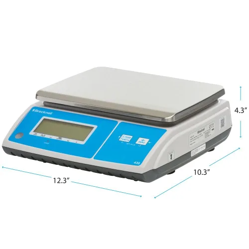 Vista 2 de Brecknell Báscula digital modelo 430 para control de porciones, color blanco/plateado/azul, capacidad de 15 libras (430-15)