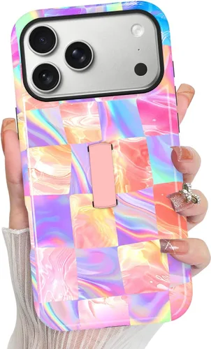 Vista 225 de KANGHAR Compatible con iPhone 17 Pro Case Spot Pattern - Negro Mancha rosada negra