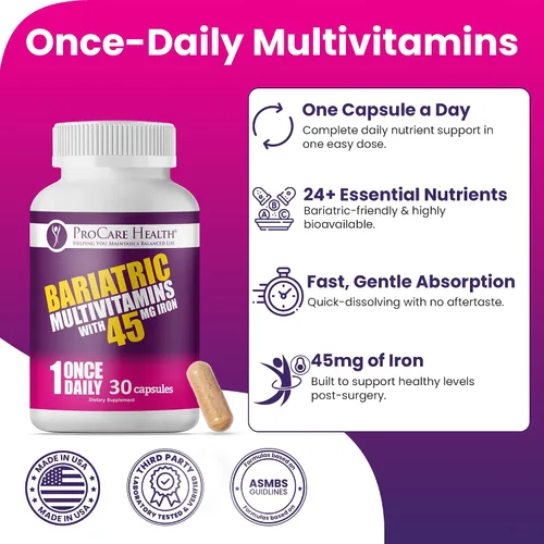 Vista 6 de Once Daily Bariatric Multivitamin Cápsula 45 mg de hierro 30