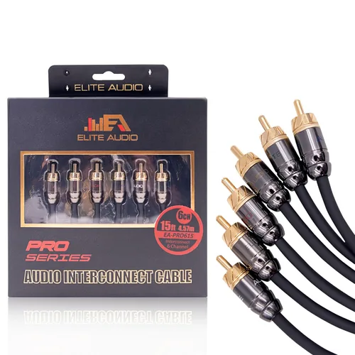 Vista 12 de Elite Audio Serie Pro 3 pies. Cable corto de audio para carro RCA de 2 canales - Triple blindaje, conectores de latón, cobre libre de oxígeno, cable