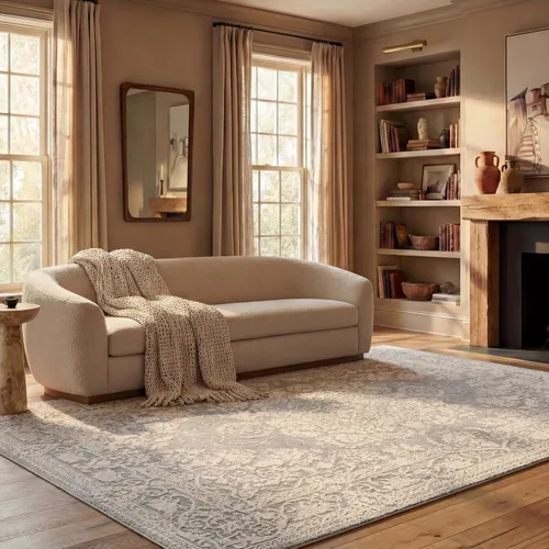 Vista 14 de SAFAVIEH - Alfombra decorativa de la colección Reflection - 2'3" x 3', color beige y crema, no desprende pelusa y fácil de limpiar, ideal