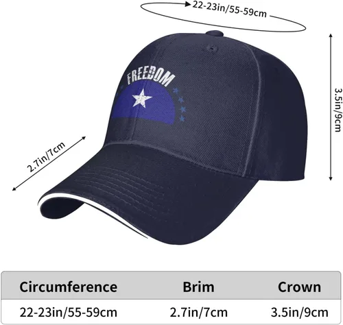 Vista 6 de QIZYOQA The Bonnie Blue Flag and Freedom Baseball Cap for Men Women Adjustable Funny Dad Hat