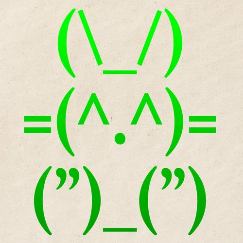 Vista 2 de CafePress Ascii Rabbit Tote Bag - Bolsa de lona natural, bolsa de compras reutilizable