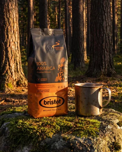 Vista 5 de Bristot Café molido 100% arábica – Espresso italiano delicado – Tostado medio – Café molido para moka, prensa francesa y filtro – 8.8 oz (250 g)