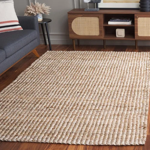 Vista 9 de SAFAVIEH Natural Fiber Collection - Alfombra decorativa de 2 x 3 pies, natural y marfil, hecha a mano, yute a rayas, ideal para zonas de alto