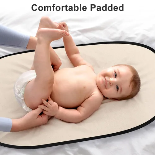 Vista 4 de Accmor Cambiador de pañales portátil, tapete cambiador de pañales de piel sintética, tapete cambiador de bebé impermeable para viajes o uso