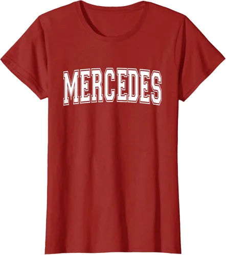 Vista 46 de MERCEDES TX TEXAS USA - Camiseta deportiva vintage estilo Varsity, Negro, S