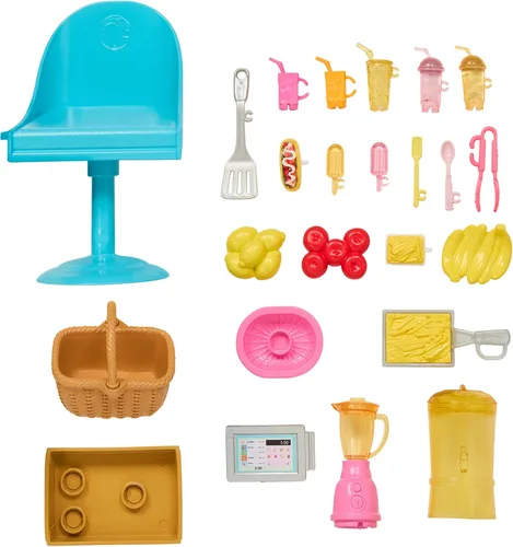 Vista 5 de Barbie® Set, Lemonade Truck Playset con 25 piezas