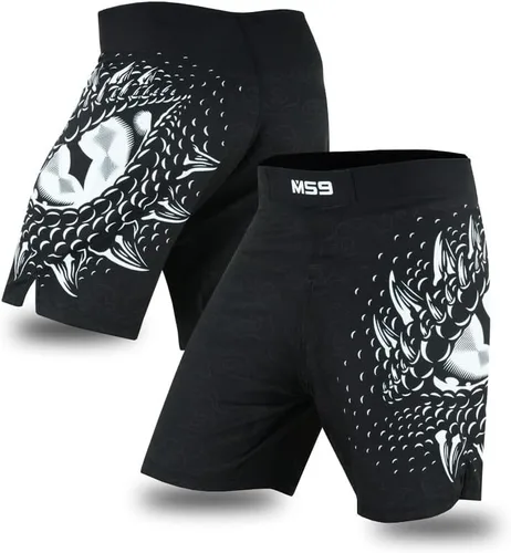 Vista 5 de MS9 Pantalones cortos de artes marciales mixtas para hombres, Grappling Kick Boxing BJJ Boxing