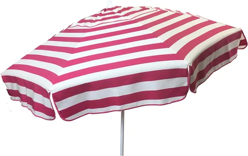 Vista 14 de Heininger DestinationGear 6' Acrylic Striped Pole Umbrella negro y blanco