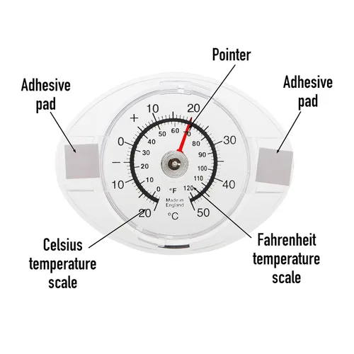 Vista 5 de Termómetro de ventana exterior: lee la temperatura exterior desde interiores con este termómetro de ventana adhesivo