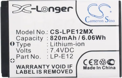 Vista 4 de VINTRONS - Batería de repuesto para Canon EOS 100D, EOS M, EOS-M (820 mAh/6.06 Wh)