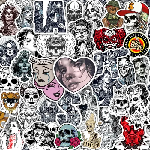Vista 46 de 36 calcomanías de punk rock, calcomanías de banda para adultos, calcomanías autoadhesivas e impermeables, calcomanías para portátiles Punk Rock