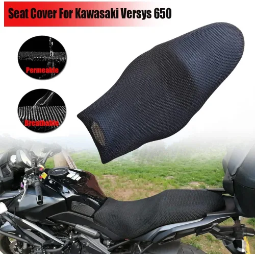 Vista 8 de Para Kawasaki Versys 650 Versys650 Cubierta de la cubierta del asiento trasero 3D malla red impermeable Sunproof Protector motocicleta Accesorios