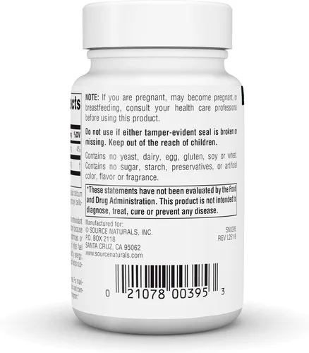 Vista 4 de Source Naturals Ácido Alfa Lipoico, Protección Antioxidante* - 200 mg - 60 Tabletas