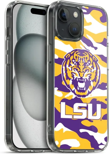 Vista 225 de Head Case Designs Funda de gel suave con licencia oficial de la Universidad Estatal de Louisiana LSU Camou compatible con Apple iPhone 7 Plus/iPhone