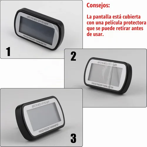 Vista 7 de 2 Pack Termómetro de Refrigerador y Heladera Digital, Termómetro para Sala de Refrigeración Impermeable, Pantalla LCD Grande, Función de Registro