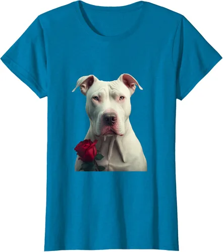 Vista 64 de Dogo Argentino Valentines Day Camiseta, Negro