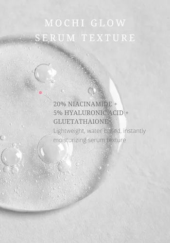 Vista 7 de Mochi Glow - Suero de niacinamida al 20% para cara, suero de piel de alta potencia para apretar los poros con ácido hialurónico y glutatión, suero