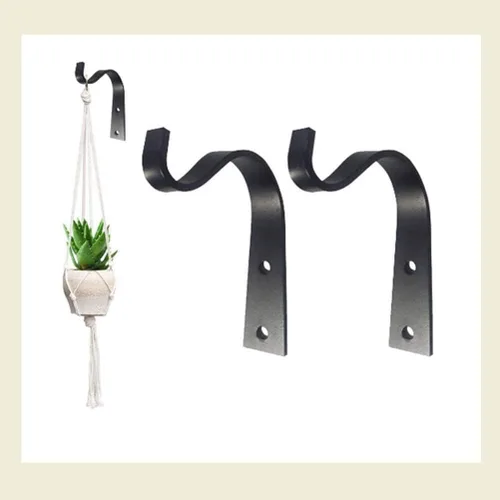 Vista 6 de Soporte para plantas colgantes, colgador de pared de metal para interiores y exteriores, gancho decorativo para colgar plantas, cesta de flores