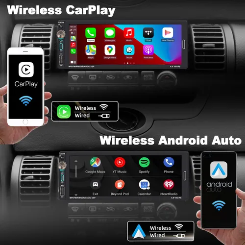 Vista 3 de Radio de pantalla táctil de coche de un solo DIN (6.9") con Apple