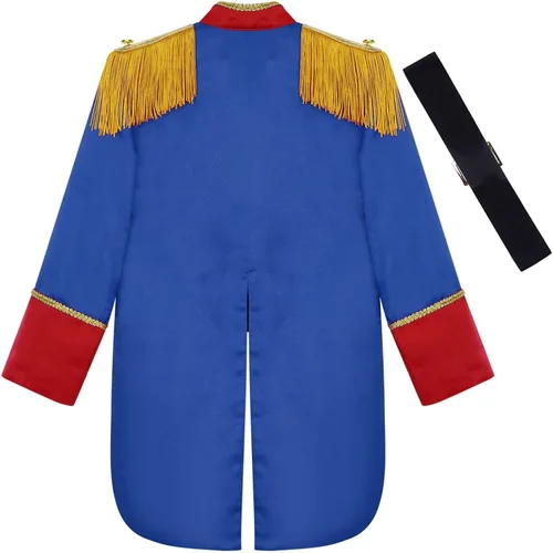 Vista 4 de Runhomal Chaqueta de guardia real para niños y niñas, uniforme de Halloween, disfraz de espectáculo de circo