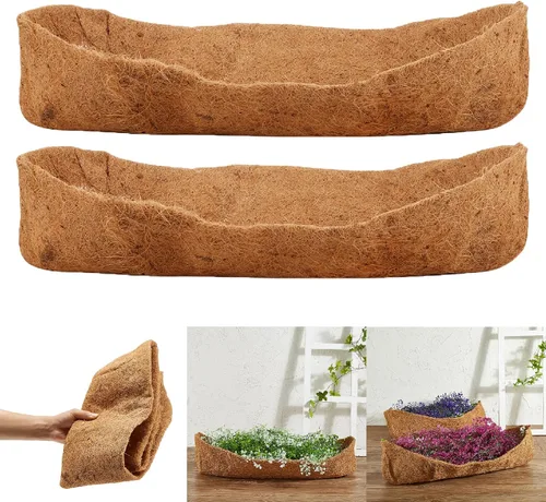 Vista 8 de 1 pieza de revestimientos de coco para macetas, revestimientos de repuesto para cestas colgantes, inserto de coco duradero para jardín al aire libre